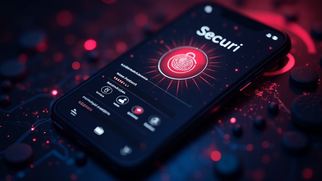 Telemóvel com opções de segurança e gestão de conta na app de casino